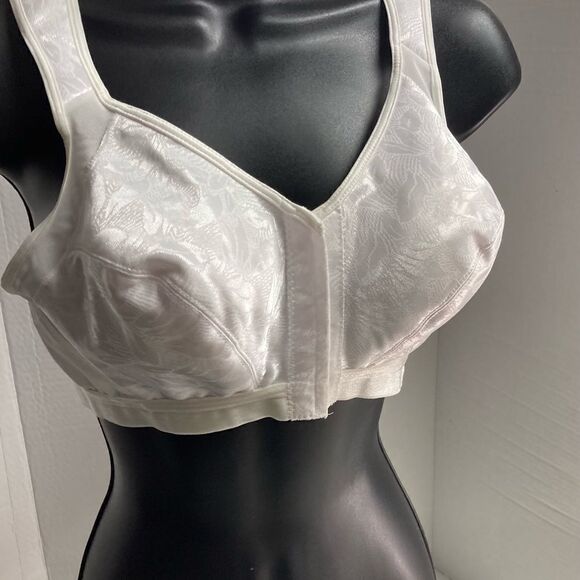 PLAYTEX, 18 Hour White Bra, Sz 36D, No Underwire, Hook & Eye front closure, - Picture 6 of 11